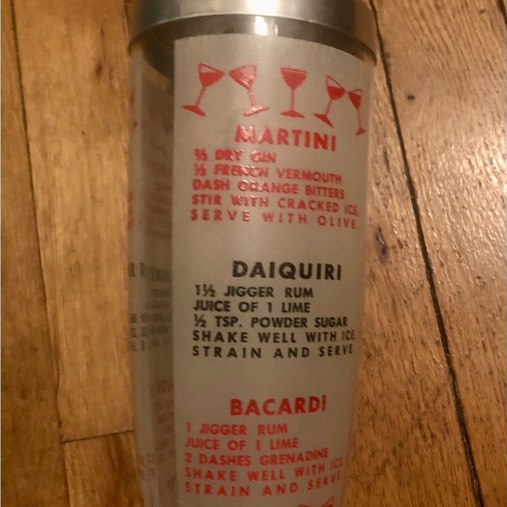 Vintage 1950 Glass Cocktail Shaker